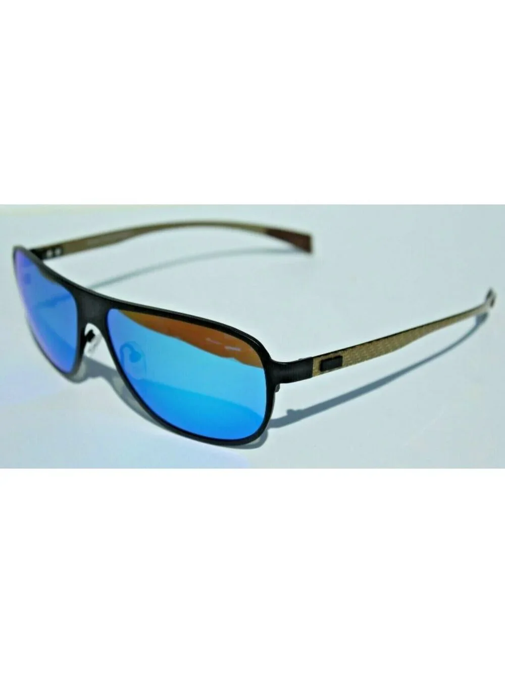 BREED Atmosphere POLARIZED Sunglasses Black Titanium/Blue NEW $265 BSG004BK